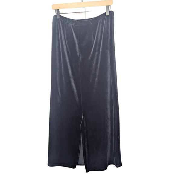VTG Clio Skirt Womens Large Black Velvet Maxi Whimsigoth Fairy Grunge 90s Y2K - Picture 2 of 7